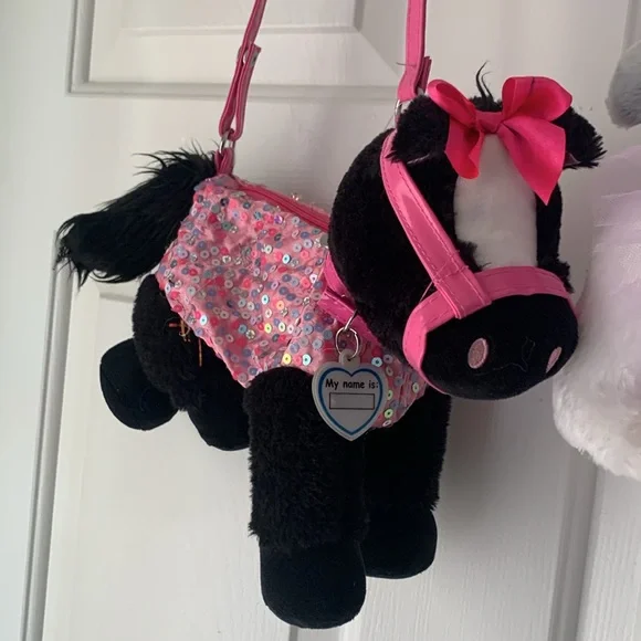 Two Super Poochie And Co Little Girls Plush Animal Shaped Purse. - Picture 4 of 15